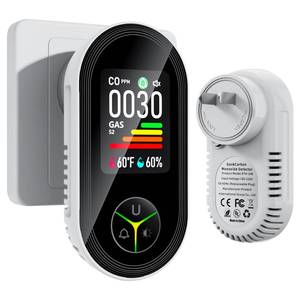 lot 44459 image: Travel Carbon Monoxide Detectors Plug in Plug and Play CO Monitor for Home - Portable 4-in-1 Natural Gas and Carbon Monoxide Alarm with Temperature(°F) & Humidity for RV Hotel - 1 Pack - Retail $18