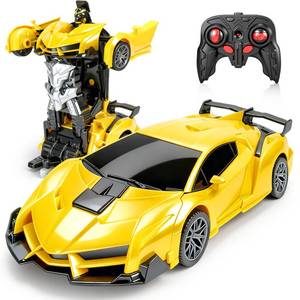 lot 44460 image: Remote Control Car for Boys, 118 Scale Rc Race Car with 360° Rotating Led Lights & One Button Deformation - Rc Cars Robot Toy Cars for Kids 3 4 5 6 7 8-12 Birthday Easter Gifts �� - Retail $19