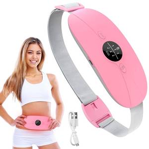 lot 44469 image: Heating Pad for Period Cramps, 3 Heat Levels and 3 Massage Modes, Portable Heating Pad for Menstrual Cramps Relief, Cordless Electric Period Belt Back Belly Heat Pad, Pink - Retail $21