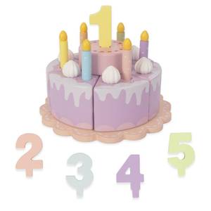 lot 44472 image: Pretend Play Food for Toddlers 2-5,Wooden Birthday Fake Cake with Candles and Numbers, Tea Party Learning Kitchen Gift Toys for Boys Girls (Cream Cake) - Retail $20