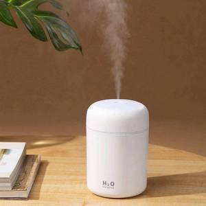 lot 44476 image: Portable Mini Humidifier, Colorful, Cool Mist, USB Powered. Perfect for Bedroom, Office & Car (300ml, White) - Retail $10