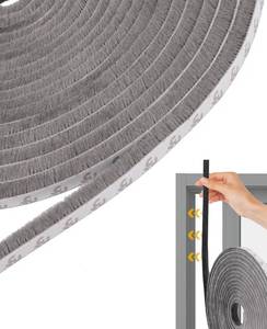 lot 44493 image: 99ft Sliding Door Weather Stripping, 0.35 x 0.2 Self-Adhesive Glass Window Brush Weatherstripping Seal for Soundproofing Windproof Dustproof, 2 Roll - Retail $10