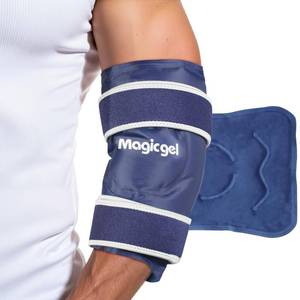 lot 44494 image: Magic Gel Elbow Ice Pack Wrap - Reusable and Adjustable Arm Sleeve for Cold Compression - Pitchers Tennis Players Baseball Players Men Women - Easy to Freeze - Retail $17