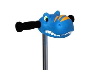 lot 44496 image: Dinosaur Scooter Accessories - Personalize Your Boys Ride - Dino Scooter Head for Kids - Toys for Boys Ages 3 and Up - Timmy T-Rex in Blue and Orange - Retail $27