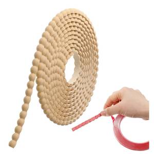 lot 44500 image: Leinuosen Flexible Molding Trim Peel and Stick for Walls Decorative Bead Pearl DIY Wall Trim for Bathroom Mirror Frame Border Backsplash Ceiling Cabinet TV Wall Edge(Wood,10ft 8 mm) - Retail $13
