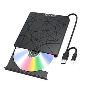 lot 44501 image: External DVD Drive USB 3.0 USB-C CD Burner CDDVD Player Optical Drive, Portable CD DVD Disc Copier for Laptops and PC Compatible with Windows 781011, Linux, and Mac OS - Retail $18