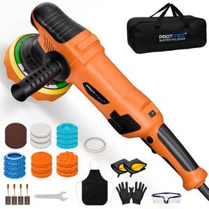 lot 44564 image: 1200W Car Buffer Polisher - 6 Inch Dual Action Polisher wConstant Power - 6 Variable Speed 2500-6000RPM Orbital Polisher -Comfortable Grip Car Wax Buffer Polisher for Car Detailing Polishing - Retail $72