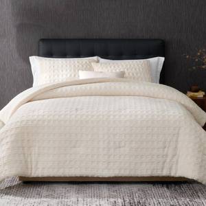 lot 44566 image: Home Waffle Comforter Queen Set, Beige Fluffy Fleece Bed Set, Super Warm Fluffy Plush Bedding Set for Winter, 3 Pieces,1 Cozy Comforter and 2 Pillowcases - Retail $35