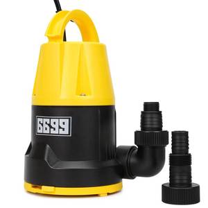 lot 44583 image: Submersible Sump Pump 1HP Portable Water Pump 5000GPH Drain Water for Pool Pond Hot Tub Flooded House High FlowLow Water Level Mode Adjustable - Retail $60