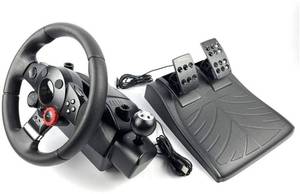 lot 44595 image: Logitech GT Racing Wheel, Black, Force Feedback, PC Compatible. Noticeable Use.