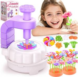lot 5184 image: windpaint Fabric Flower Bouquets Toys, Christmas Gifts DIY Craft Kits Toys for Kids, Arts & Crafts for Girls 3 4 5 6 7 8 9 10 Years Old Toddler, Educational Learning Preschool Birthday Gifts(Purple)