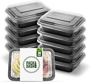 lot 5190 image: 30 Set meal prep containers with Lids 24oz - Reusable Lunchable Container Microwave, Freezer, Dishwasher Safe Food Storage (24 Oz)