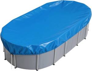 lot 5197 image: 16x25 FT Oval Pool Cover for Above Ground Pools,Solar Oval Pool Cover Protector with Drawstring for Cold and UV Resistant,Dustproof -All-Weather Protection(Cover Size19 x 27.8FT)