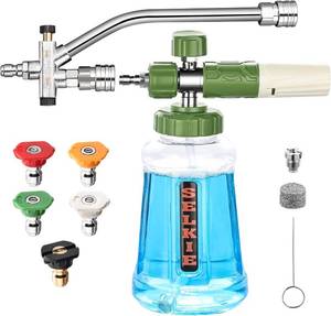 lot 5199 image: Selkie Foam Cannon with Double Tip Attachment,Adjustable Pressure Washer Foam Blaster with with Dual-Connector Accessory,5 Power Washer Sprayer Nozzles, 14 Quick Connect, 3600 PSI