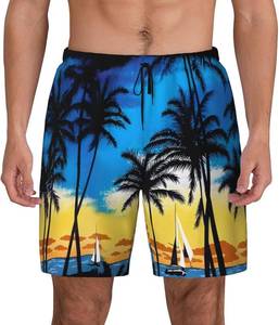 lot 5232 image: Mens Swim Trunks Breathable Quick Drying Swim Shorts with Compression Liner 2 in 1 Shorts Men Swimsuit