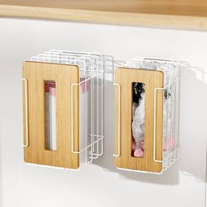 lot 5262 image: 2 Pack Grocery Bag Holder for Plastic Bags - Wall Mount Kitchen Plastic Bag Holders for Grocery Bags - Bag Holder for Kitchen,Under Sink,Pantry and Garage,White