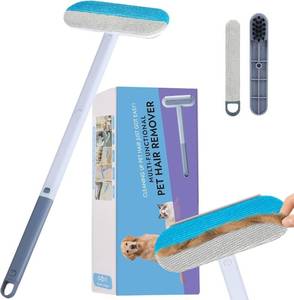 lot 5266 image: Pet Hair Remover for Furniture   23.2Inch Reusable Dog & Cat Hair Removal Brush, Washable Lint Cleaner with Long Handle, 4-in-1 Pet Hair Remover for Couch, Carpet, Clothes & Bedding
