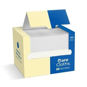 lot 5280 image: EZbrnd Ultra Deluxe Disposable Face Towel, Fragrance & Lint-Free, 100% Biodegradable, Cloths Like Feel, 40ct, MINI Size 7.87 x 7.87