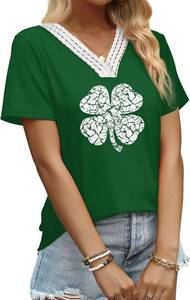 lot 13533 image: Aokosor Womens Summer Tops 2025 Trendy Crochet V Neck Tee Shirts Short Sleeve Casual