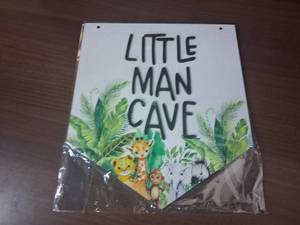 lot 13552 image: BlissfulAbon Green Woodland Nursery Wall Canvas Banner, Little Man Cave Tropical Leaves Baby Animal Wall Hanging Decor Pennant Flags for Kids Boys Room Bedroom Playroom, 11 15 Inch