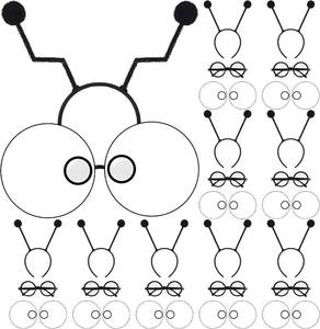 lot 13561 image: 9 Set Halloween Fly Costume Bug Costume Accessories Black Round Glasses Fly Guy Antenna Headband Funny Googly Eyes for Adults Halloween Cosplay Party Hot Glue Adhesive Kit