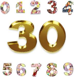 lot 13562 image: 10 Charcuterie Numbers - Birthday Party Decorations Anniversary Decorations Perfect for Anniversary Birthday Party,Paperbord Serving Tray for Snack Food Candy Cake Cookies (Gold, 30)