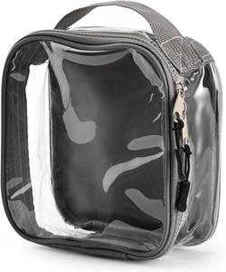 lot 13566 image: TSA Approved 1 Quart Clear Toiletry BagTransparent Liquids PouchTravel Cosmetic Bag for Women Carry On Makeup Bag with Zipper 3-1-1 Compliant for Airport Security (Gray)