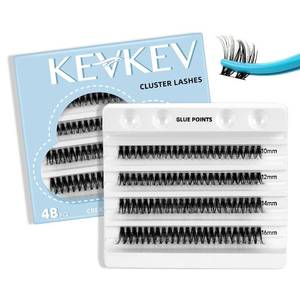 lot 13570 image: KevKev Lash Clusters 48 Pcs Cluster Lashes Eyelash Clusters DIY Cluster Eyelash Extensions Individual Lashes Soft and Comfortable (Twilight,C-10-16mix)