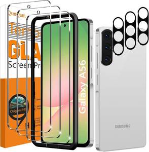 lot 13571 image: QsmQam 3 Pack Screen Protector for Samsung Galaxy A56 5G  3 Pack Camera Lens Protector, Ultra HD Tempered Glass, 9H Hardness, Anti Scratch, Easy Installation - Case Friendly