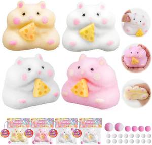 lot 13582 image: 4pcs Taba Squishy Hamster Fidget Toys, Big Soft fufu Hamster Squishy Toy, Cute Taba Toys for Stress Relief, Hamster Fidget Toys Suitable Adults Kids