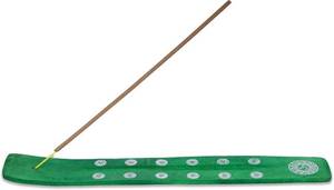 lot 13597 image: Lot Of 2 Bless-International Traditional-Handmade-Burner Wooden-Incense-Stick-Holder Ash-Catcher-Stand for-Aromatherapy-Meditation-Yoga (Earth Green) 10 Inches, Pack of 1
