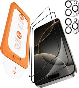 lot 13636 image: OMOTON 22 Pack Screen Protector and Camera Lens Protector for iPhone 16 Pro, Full Screen Installation, Precise Alignment, Bubble-Free, Dust-free, 9H Hardness, Easy Installation