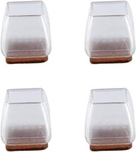 lot 13641 image: Chair Leg Floor Protectors Chair Leg Protectors, 16 Pieces Square Chairs for Wear-Resistant Chair Leg Protectors, Thickened Protective Caps(Black)(Transparent)