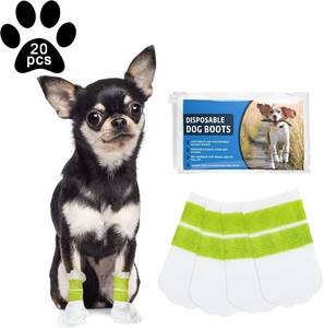 lot 13651 image: Disposable Waterproof Dog Booties for Paw Protection, Disposable Dog Socks Booties with Double-Layer Bandage for Small Dogs,Dog Paw Socks Protector for Small Medium Dogs