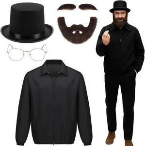 lot 13675 image: Yahenda 5 Pack Halloween Hazmat Costume for Men Adults Bad White Chemist Outfit Cosplay Hat Glasses Goatee Jacket