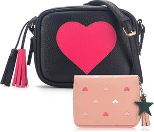 lot 13693 image: Girls Purse for Kids & Toddlers - Heart Purse with Teens Wallet & Tassel, Crossbody Bag Gift for Christmas