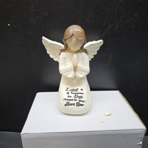 lot 13708 image: YAHIKI Praying Angel Figurine, Christian Gifts for Women, Baptism & First Communion Gifts for Girls, Prayer of Peace, 5 Angel Gift to Encourage Hope, Healing, and Tranquility (Beige)