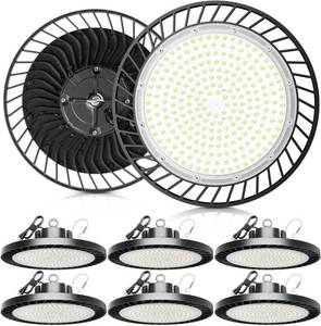lot 231267 image: Retails for $400 350W UFO LED High Bay Light,8 Pack Super Bright High Bay Led Shop Lights,52500 Lumens UFO High Bay Light,5000K Aluminum LED High Bay Lights for Shop Garage Warehouse Factory Workshop Barn Gym