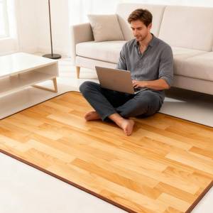 lot 330954 image: Retails for $170 Heated Rug Mats, Heated Floor Carpet, Electric Heated Pad with Adjustable Temperature 12 Hour Timer, Radiant Floor Heater, for YogaIndoorUnder Desk (39x59 Inch100x150 cm)