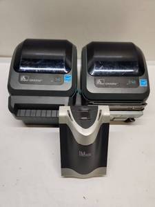 lot 18 image: Zebra GX420d Direct Thermal Label Printer with L1 Identity Solutions Scanner