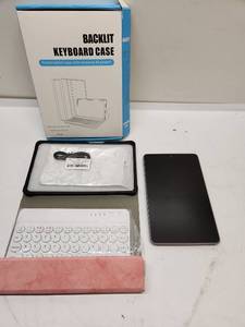 lot 46 image: Pink Backlit Keyboard Case for Google Nexus Tablet