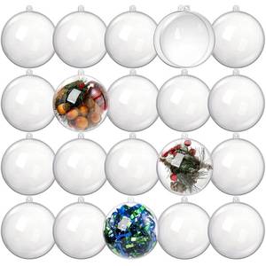 lot 1542 image: Kingrol 20 Pack 4-Inch Clear Plastic Fillable Ornaments Ball, for Christmas, Wedding, Party, Home Decor
