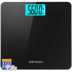 lot 1546 image: ZOETOUCH 560lbs Bathroom Scale for Body Weight Over 500 lbs, Accurate Digital Weighing Machine with Wide Platform 12.2 x 12.9, Large Backlit LCD Display,High Capacity for Heavy Duty Seniors