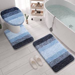 lot 1568 image: Arotive Microfiber Bathroom Rugs 3 Piece with Toilet Lid Cover, Shaggy Soft and Absorbent Bath Rug, Non-Slip, Machine Washable Bath Mats for Bathroom��24x1624x2017.5x15, Blue