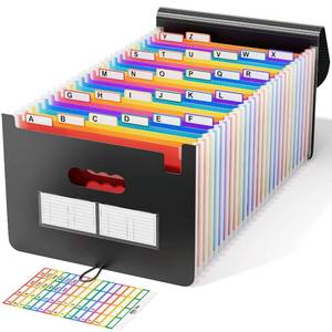 lot 2252 image: ABC life 26 Pockets Accordion File Organizer, Expanding File Folders, Portable Monthly Bill Receipt Organizer with Colorful A-Z Tabs, Desktop Folders Letter A4 Paper Document Storage for Home Office