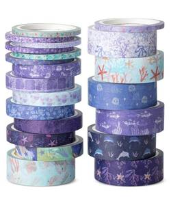 lot 2256 image: Mr. Pen- Washi Tape Set, 21 Rolls, 5 YardsRoll, Assorted Sizes, Tide & Bloom Design, Washi Tape for Journaling