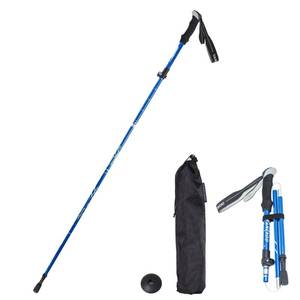 lot 2266 image: Single Trekking Pole  7075 Aluminum Anti-Shock, Ultralight, Adjustable & Collapsible Hiking Stick (Blue, 110cm(Fits 4.9��to 5.5��))