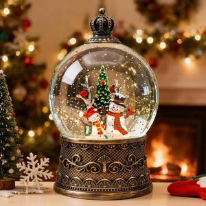 lot 2273 image: Christmas Snow Globes Lantern, Snowman and Christmas Tree Christmas Decorations Indoor, 6H Timer Battery & USB Powered Light Up Musical Snow Globes for Kids Women Adults Gift Thanksgiving Home Decor