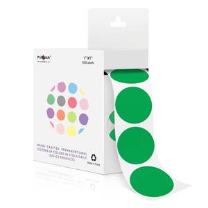 lot 2279 image: PARLAIM 1 Inch Circle Color Coding Label Stickers,500PCS Inventory Sticky Dots Sticker in Dispenser Box,Green Adhesive Round Dot Labels for Office Home(Green)
