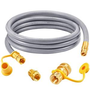 lot 2280 image: GasSaf 8 FT 12 ID Natural Gas Hose with Quick Connect Fitting, Natural Gas Conversion Kit for Gas Grill, Generator, Patio Heater and More - CSA Certified